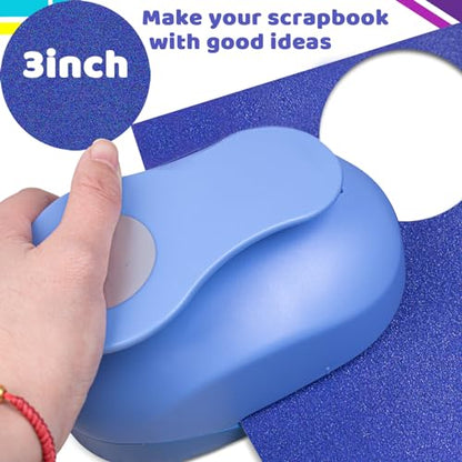 Circle Punch, Large Circle Hole Punch, 3 in Circles Cutter for Craft | Circle Punches for Paper Crafts, Circle Shaped Hole Punch, Circles Paper Punch for Scrapbooking, Precise & Smooth Cutting - style: Circle Punch