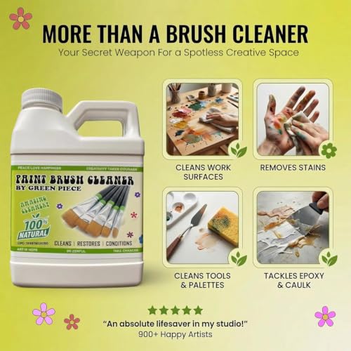 Green Piece Paint Brush Cleaner - Natural Cleaner for Wet & Dry Paint 64 Oz - style: 1/2 Gallon Paint Brush Cleaner