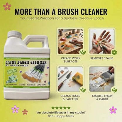 Green Piece Paint Brush Cleaner - Natural Cleaner for Wet & Dry Paint 64 Oz - style: 1/2 Gallon Paint Brush Cleaner