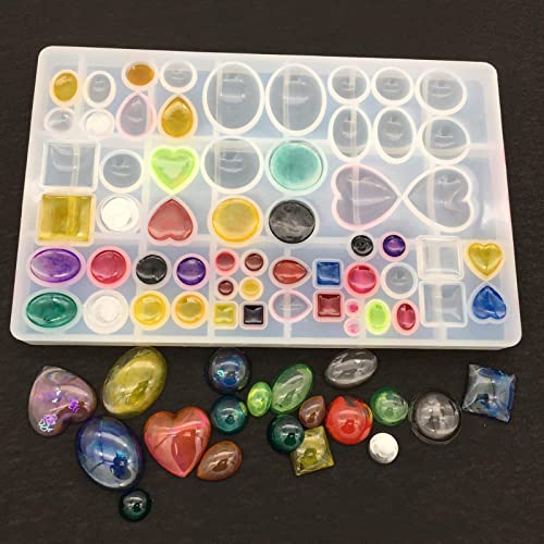 2 Pcs Gem Jewelry Casting Mold,Large | Resin Jewelry Casting Molds, for Making Earrings,Jewelry Making Crafting Projects - color: mix-large