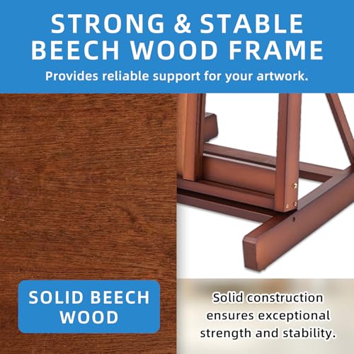Falling in Art Large H-Frame Studio Easel for Painting, Walnut - style: Walnut