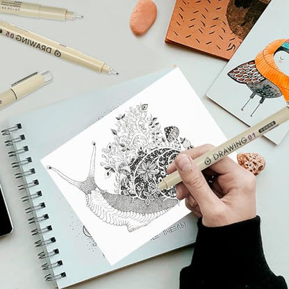 16 Pack Micro Pen Set Waterproof Archival Ink Set Black Micro Fine Point Drawing Pens Archival Ink Brush Pen for Painting, Sketching, Writing, and Drawing