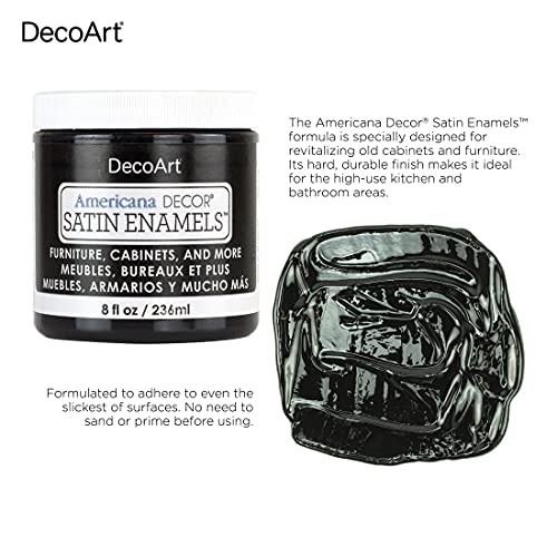 DecoArt Satin Enamels Acrylic Paint, 8 fl. oz Jar, Dark Denim (Pack of 1) - color: Dark Denim