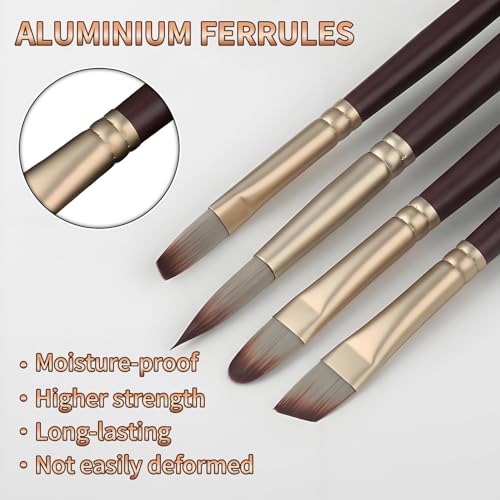 PrecisionAuto Superior Artist Paint Brush Set, 24 Professional Brushes