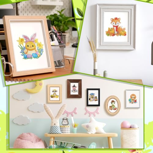 Xuhal 30 Pcs Interchangeable Diamond Art Kits for Adults DIY Holiday | Seasonal Animals Diamond Paintings Rhinestone Gem Art Crafts for Easter Spring Summer Home Wall Table Decor Gifts - style: Festival