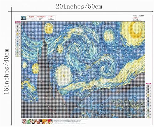 NIHO-JIUMA Diamond Art Kits, 40x50cm/16x20inches | 5D DIY Full Drill, Adults & Teens, Home Wall Decoration - size: 16 x 20 inches