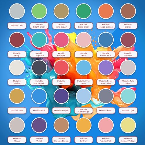 Acrylic Pouring Paint Set - 30 Basic, Neon, Metallic, and Pastel Colors - Easy To Use & Ready To Pour Acrylic Paint for Canvas, Paper, Wood, and More - 2 Ounce Bottles - style: Vibrant - 30 Colors