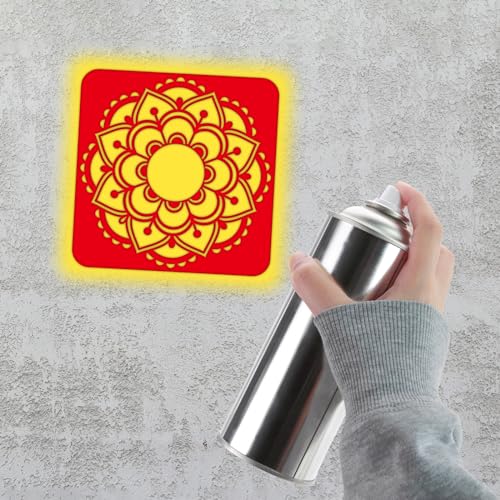 36pcs Mandala Drawing Stencils for 8 Inch Sidewalk Chalk Stencils Painting Large Washable Reusable Mandala Themed Primary Shape Template for Toddlers Preschool - style: Mandala