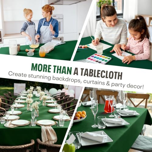 54IN X 600FT Plastic Table Cover Roll with Cutter Box, Cut to Size Plastic Table Cloths for Parties, Birthday, (Green, 54"x7680"(Rectangular)) - color: Green, size: 7680" x 54" (Rectangular)