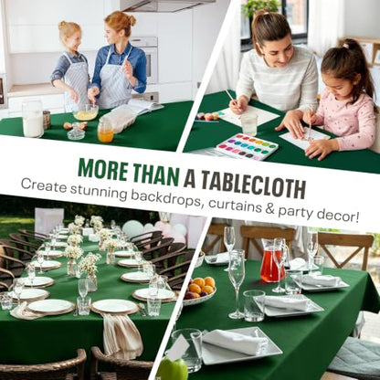 54IN X 600FT Plastic Table Cover Roll with Cutter Box, Cut to Size Plastic Table Cloths for Parties, Birthday, (Green, 54"x7680"(Rectangular)) - color: Green, size: 7680" x 54" (Rectangular)