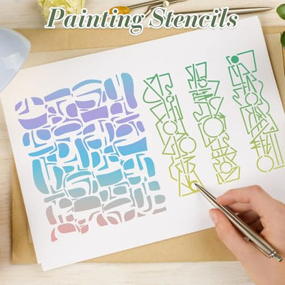 Geometric Texture Stencils for Crafts Reusable 16Pcs Stencils(10X8 Inch) - color: Texture 1