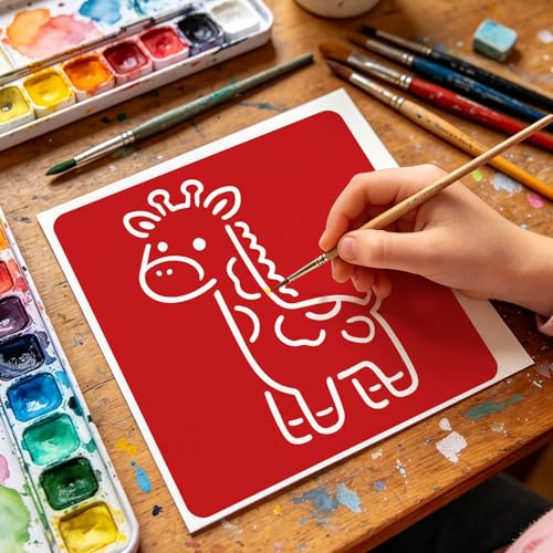 CUTHOLLOW Cartoon Animals Stencils, 25PCS 8-Inch Washable PET Art Stencils | 25PCS 8" PET Stencils, Animal, Washable and Reusable, Large Art Templates for Painting, Crafts, Walls and Sidewalk Chalk - style: Cartoon animals