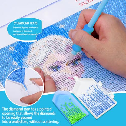 Diamond Art Storage Containers 60 Slots Diamond Painting Accessories - color: Macaron - Blue