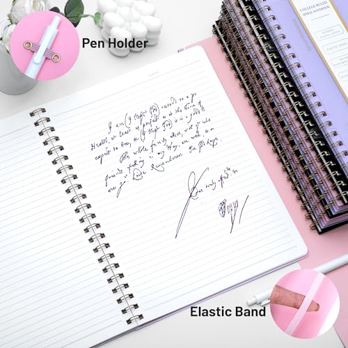 Yoment Spiral Notebook 8.5 x 11 A4 Large Notebooks for Work School | College Ruled Journaling Notebooks, 100 GSM Paper, Spiral Bound Journal for Writing Note Taking, A4 Pink - color: Pink, style: D - Line - A4