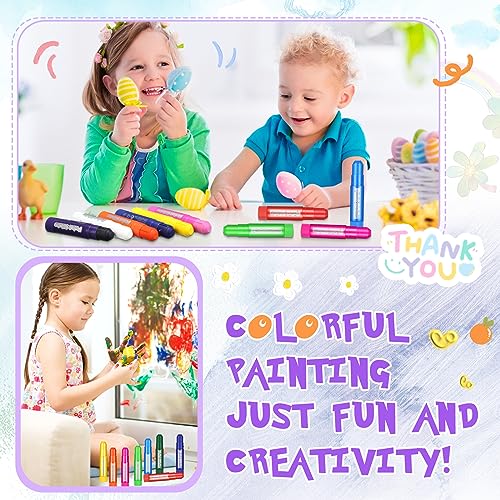 Fulmoon 192 Pcs Tempera Paint Sticks for Kids 24 Colors Washable Quick Drying Paint Sticks Bulk Crayons for Children Art Supplies Paper Wood Glass Rock Poster Canvas 8 Sets