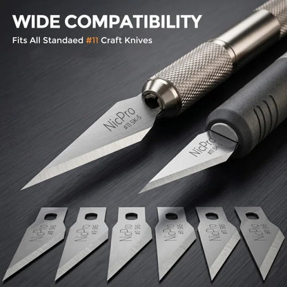 Nicpro 120 PCS #11 Hobby Blades Refill Set, SK-5 High Carbon Steel Utility Art Blades Replacement with Storage Case for Craft, Hobby, Scrapbooking,Cutting, Carving,Stencil - size: #11