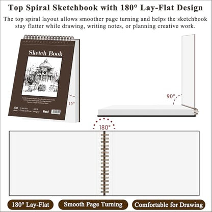 Fuxi Sketch Book 11" x 14", Large Drawing Pad Paper, 100 Sheets_68lb/100gsm - color: Brown, size: 11" x 14" (Pack of 1)