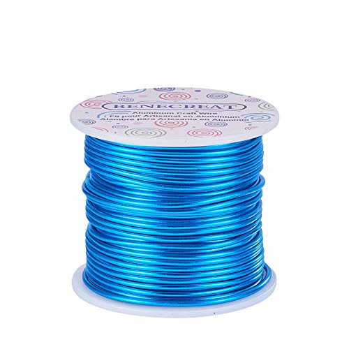 BENECREAT 12 17 18 Gauge Aluminum Wire (12 Gauge,100FT) Anodized Jewelry Craft Wire Beading Floral Colored Aluminum Craft Wire for Garden, Model Making - Deep Blue - color: DeepSkyBlue, size: 12 Gauge