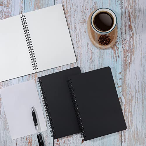EUSOAR Spiral Notebook Journal, A5 3packs 5.5"x8.3" Hardcover Blank Kraft Sketch Notebook Journals Bulk，College Wirebound Memo Notepads Diary Planner Notebook with Unlined Paper 120pages/60sheets - color: Black, size: A5-3 Packs