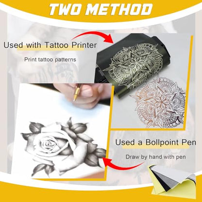Tattoo Stencil Paper, 100 Sheets A4 4-Layer Tattoo Transfer Paper with Crisp Lines & Long Lasting Transfers, Easy to Use Thermal Transfer Paper for Tattoo Artists, Studios & Beginners - size: 100 Count (Pack of 1)