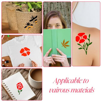 100 Pcs Small Stencils for Painting, 2 x 2 Inch Reusable Mini Stencils