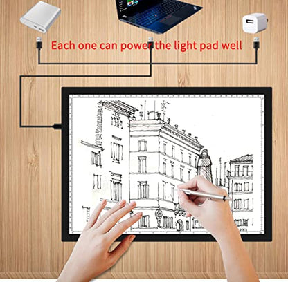 WELZK A3 Light Board with Side Buttons,16.6×12.6 Inch Light Pad | Side Button Design, 9 Levels + Stepless Dimming, 5000 Lux, No Shadow, for Diamond Painting Tracing Weeding Vinyl, Diamond Art - style: A3 1-Color