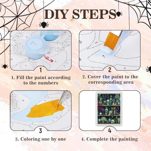 PHANTASYART Gothic Bookshelf Paint by Numbers Kit for Adults 16x20inch - color: Gothic Bookshelf, size: 16x20inch