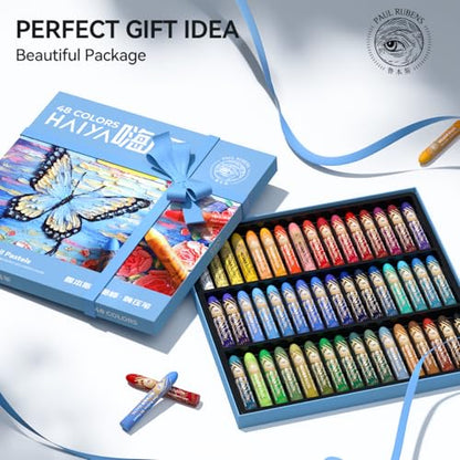 Paul Rubens Oil Pastels, 48 Vibrant Colors Soft Oil Pastels | Creamy & Easy to Blend Oil Pastels for Artists & Beginners. Ideal for Drawing, Sketching and Painting - style: 48 Basic Colors