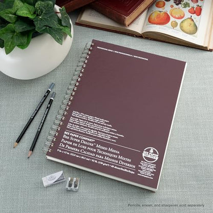Bee Paper - 9"x 12" Super Deluxe Mixed Media Sketching Pad, 60 Sheets - size: 9-inch x 12-inch, 60 Sheet Wire Bound Pad