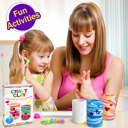 MHMYDIS Make Your Own Clay Luminaries - Clay Lanterns Making Kit Activity for Boys Girls Age 6 7 8 9 10 11 12 Year Old and up - Arts and Crafts Kit for 8-12 Year Olds - size: Small