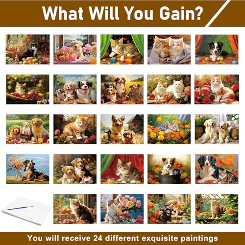 24Pcs Dementia Products for Elderly Reusable Water Painting Set for Seniors - color: Pet