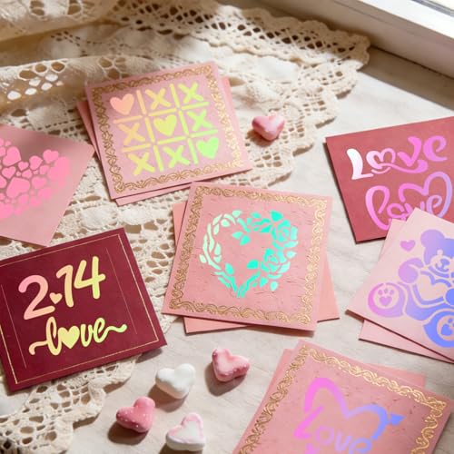 72 PCS 3x3 Inch Valentine‘s Day Stencils for Painting - Love red HeartKiss red RoseCupid's Arrow Reusable Valentine's Painting Templates on Wood, Glass, Fabric, Window Door Decor DIY Decoration - style: 72 PCS Valentine‘s Day