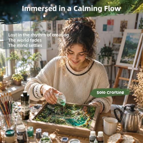 Microland Calming Craft Kits for Adults DIY Zen Forest Landscape Resin Craft Kit Fun Creative Crafting Set for Teens Women Relaxing Adult Activities on Ladies Night Crafty Artist Gift for Mom Birthday