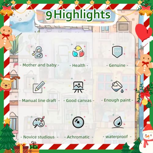 Reivworl Christmas Paint by Numbers Kit for Adults Beginner 16×20 inch | Christmas Paint by Number Kits 16×20 inch, Crafts on Canvas with Gifts. - color: 20-Truck