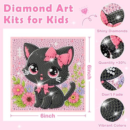 Arttoplus 6 Pack Animals Diamond Art Kits for Kids Ages 8-12 (6x6 inch) - color: 6DXZ123