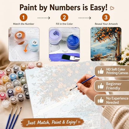 AUKELHJ Paint by Numbers Kit for Adults Beginner, Landscape, 16X20 Inch - color: 02-Landscape
