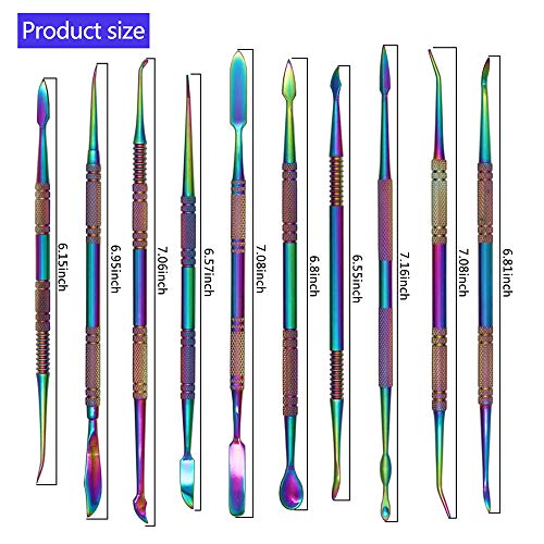 10Pack Large Size Stainless Steel Wax Carvers Tool Set Spatula Double Ended Rainbow Kit for production wax figures clay sculptures and pottery handmade artworks