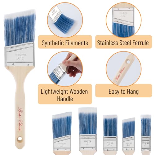 Bates- Angle Paint Brushes for Walls and Trim, 1.5", 3 pcs, Treated Wood Handles, 1.5 Inch Paint Brush - color: Wood Handle Angle, size: 3 Pack, 1.5"