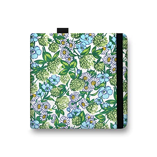 5x5 Watercolor Sketchbook,Mixed Media Pad,Travel Portable Drawing Journal | 140LB/300gsm 20Sheets/40Pages Watercolor Paper,Cold Press,Cloth Fabric Hardcover,Sewing Binding,Lay-Flat.Green Chrysanthemum - color: 300gsm-Green chrysanthemum