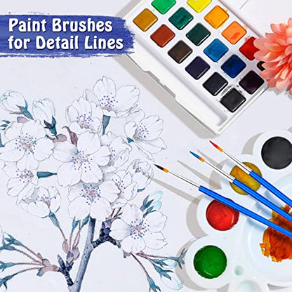 anezus 100Pcs Paint Brushes Bulk Small, for Kids Fine Set Detail Classroom Model Canvas Face Nail Art Acrylic Watercolor Craft Supplies, Blue - style: Fine Paint Brushes