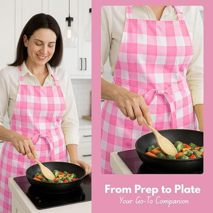Native Fab Kitchen Apron 2 Pack - 100% Cotton Adjustable, Durable Apron with Pockets, Perfect for Cooking, Baking, Grilling - color: Indigo Blue