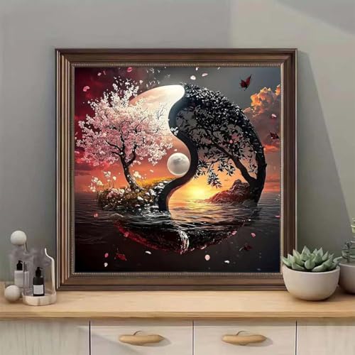 SHICERNHJ Tai Chi Tree 5D Diamond Painting for Adults Beginner,Tree of Life Diamond Art Kits for Adults DIY Full Drill Gem Art with Painting Kit for Crafts Home Wall Decor 13.8 X 13.8inch - color: SH105