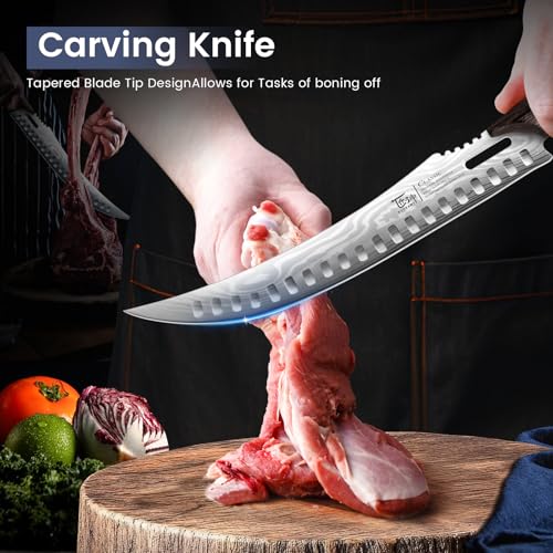 SYOKAMI Butcher Knife Set, Cleaver, Breaking & Boning Knife for Meat & BBQ - size: 3 PCS Set