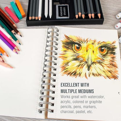U.S. Art Supply 5.5" x 8.5" Premium Heavyweight Watercolor Paper Pad,3-Pack - size: 5.5-x-8.5-inch