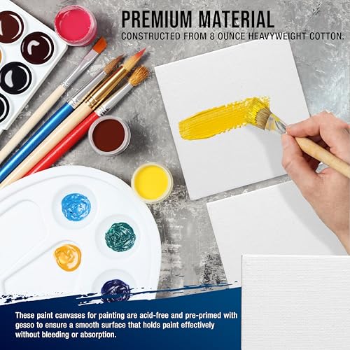 U.S. Art Supply Mini Magnetic Canvas Panels, 24 Pack, 4x4 Inch Square - size: 4" x 4"