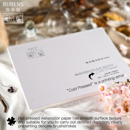 rubens Watercolor Paper Block, 7.6 x10.6 in Hot Pressed Watercolor Papers - size: 16K-Hot Pressed