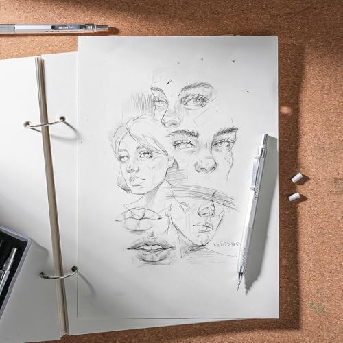 Nicpro 0.5 Mechanical Pencil Set with Case, 3PCS MP1000 Metal Artist Pencil | 480PCS HB Lead Refills 0.5mm, 3 Erasers,9 Eraser Refills For Architect Writing Drafting, Drawing, Engineering, Sketching - color: Silver, style: 0.5 MM