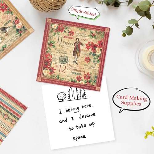 Scrapbook Paper, 24 Sheets 6"×6" 160gsm Single-Sided Patterned Cardstock - color: 24 sheets-carols