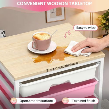 Goovilla Rolling Cart with 5 Drawers for Craft, Art, Dorm, Office, Pink - size: Pink