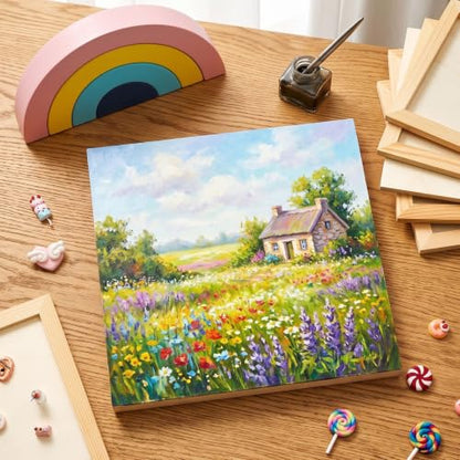 Kathfly 12 Pcs 12 x 12 Inch Wood Panels for Painting,Unfinished Boards - size: 12 x 12 inch